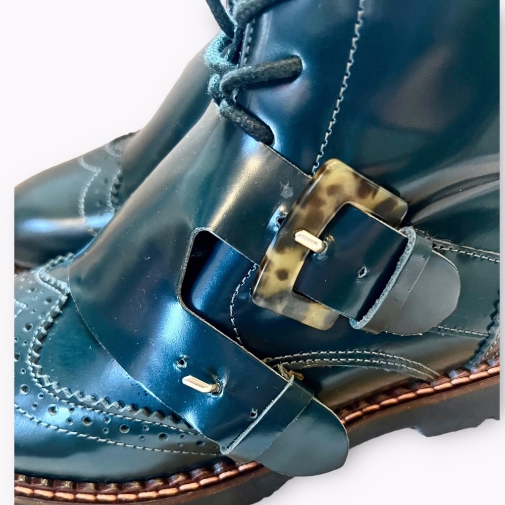 Scotch & Soda Maison Olivine Leather Brogue Boot Ankle Hiking Moto Boots EU 39 - Picture 10 of 14